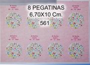 Hoja 8 pegatinas 6,70 x 10 cm grabadas