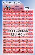 Hoja 65 pegatinas 4,8 x 1,6 cm grabadas