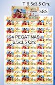 Hoja 24 pegatinas 6 , 5 x 3 , 5 cm grabadas