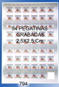 Hoja 54 pegatinas 