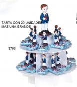 Tarta niÑo comunion con balones chocolate