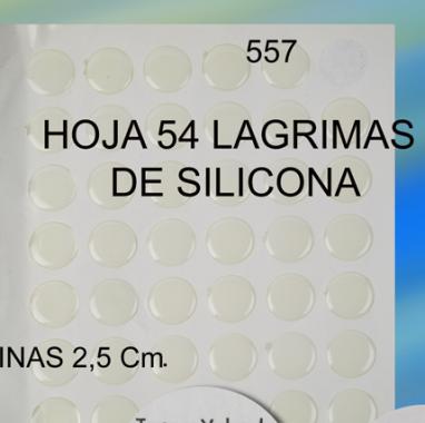 Hoja 54 lagrimas silicona 2,5 cm redondas