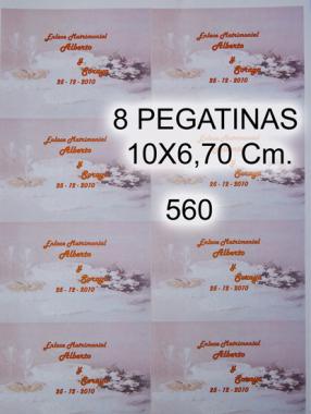 Hoja 8 pegatinas grabadas 10 x 6 ,70 cm 