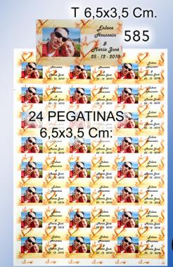 Hoja 24 pegatinas 6 , 5 x 3 , 5 cm grabadas