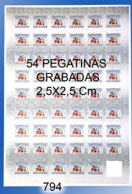 Hoja 54 pegatinas 