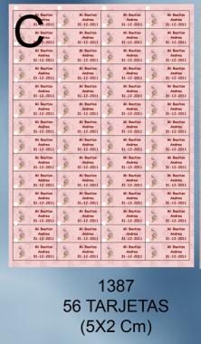 Hoja 56 tarjetas grabadas 