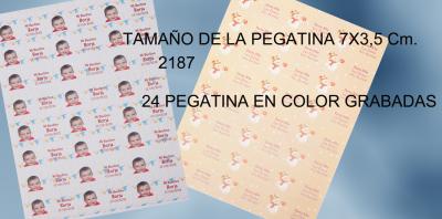 24 pegatinas grabadas 7 x 3.5 cm