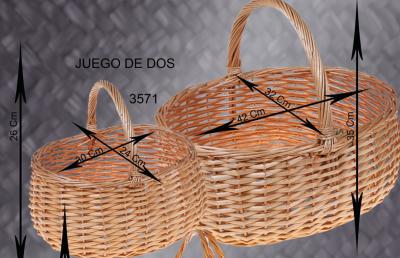 Juego cestas mimbre
