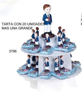 Tarta niÑo comunion con balones chocolate