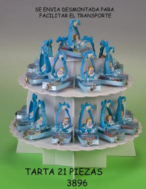 Tarta con figura bautizo 
